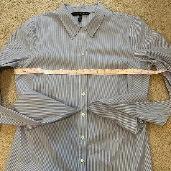 White House Black Market Button Down Top with Front Tie - Picture 5 of 7